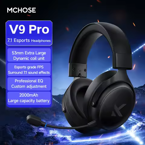 MCHOSE V9 Pro Headset with Microphone Three Mode Bluetooth Wireless Computer PC Gamer Headphones Acc