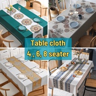 PVC Tablecloth Alas Meja Dining Table 4 6 8 Seater Water & Oil Resistence