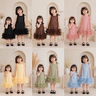 Gaun Tutu Bayi 6 12 bulan Perempuan Dress Tile Tutu Coklat Mahogany Butter Yellow Hitam Baju Rok Tut