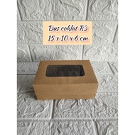 Laminated Brown Window Box R3 Cake Box/ size 15 x 10 x 6 (Per 10 pcs)