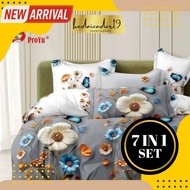 HOT SELLING Cadar 7D siap comforter  7in1 set bedsheet with comforter 1200 tc floral