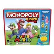 Monopoly Junior Super Mario Edition Board Game, Fun Kids' Game Ages 5 and Up, Explore the Mushroom K