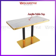 Vedourstyle Cafe Table Acrylic Restaurant Dining Table Luxury Set Cafe Gold Table Coffee Table Meja 