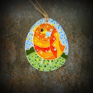 陶瓷蛋與雀牆壁裝飾，蛋與雀復活節裝飾，復活節猶太人