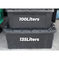 ♞Storage box 135L & 100L capacity w/ wheels Heavy Duty️Makapal ️