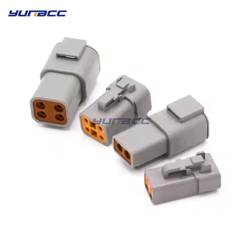 1 Set Deutsch DTP 2 Pin 4 Pin Gray Male Female Waterproof Electrical Auto Connectors Plug DTP06-2S D