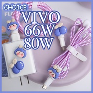 For VIVO 66W 80W 90W Charger Case Candy Girl Soft TPU Charger Cover For Vivo v27 V40 5G  Charger Pro