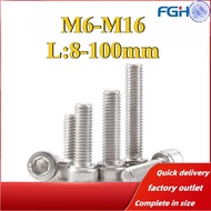 304 Stainless Steel Fine Thread Cup Head Hexagon Socket Bolt M6/M8/M10/M12/M14/M16 [FGH-DM]