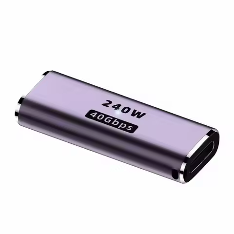 USB‑C Female to USB‑C Female Adapter 240W PD Fast Charging 40Gbps Data Transfer Type‑C Coupler Gende
