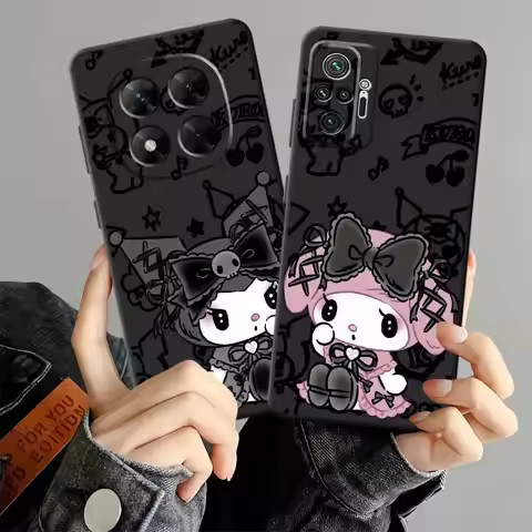 Sanrio Cool Kukuromi Black Soft Phone Cover Case for Xiaomi Redmi Note 13 14 Pro Plus 11s 9 10 11 12