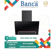 BANCA 2100M³/H SUCTION DC MOTOR SLANTED HOOD BCH-HAZEL DC-90BL COMBO PACKAGE WITH GAS/ELECTRIC HOB