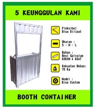 BOOTH CONTAINER PORTABLE/ ROMBONG GALVALUM LIPAT/ BOOTH CONTAINER LIPAT FREE DESAIN/ BOOTH KONTENER