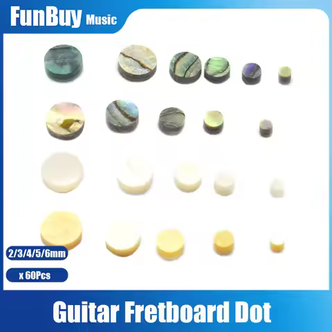 60pcs 2/3/4/5/6mm Abalone Shell Guitar Fingerboard Dot Inaly Colourful Abalone White Shell Fretboard