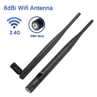 2psc 2.4GHz Wireless WiFi Antenna 6dBi SMA Male Connector WiFi Antenna For Router Network Card Drone