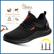 ❦ ∠ ▽ SOFLL Breathable Men's Safety Shoes ,Steel Toe Anti-smash Caterpillar Protective Work Shoes