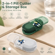 Pill cutter Pill Box Cutter Portable Pill Capsule Storage Box Ta Travel Organizer