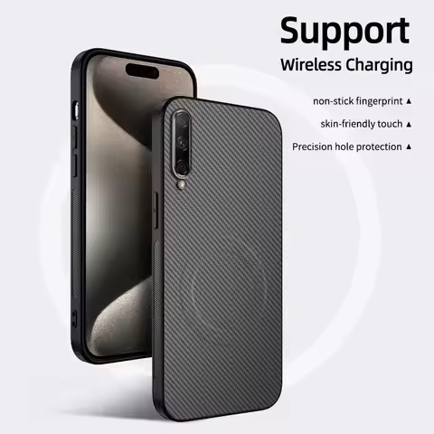 A90 5G Slim Fit Carbon Fiber Phone Shell For Samsung Galaxy A90 5G Magnetic Wireless Charging Screen