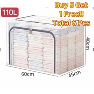 <Buy 5 Free 1> SG Seller Transparent Thickened folding bed bottom steel frame box fabric quilt stora