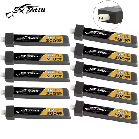 10Pcs TATTU 300mAh 75C 3.8V LiPo Battery For RC Helicopter Quadcopter FPV Racing Drone Parts 1S Rech