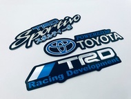 สติ๊กเกอร์ Toyota Racing TRD Sportivo JDM สติกเกอร์ สีน้ำเงิน [3ชิ้น] Car Foil Stickers 3D ตัวนูน แต่งรถ ติดรถ ติดกระจก ข้างรถ ท้ายรถ รถยนต์ รถกระบะ Vios Yaris Vigo Fortuner