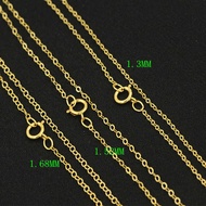 American 14K Gold Injection Gold GFO Chain Finished Chain Flat O Chain Clavicle Chain Necklace Cross