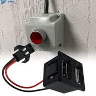 3-Pack Dual Flat USB Charging Socket - Power Outlet with Wire Connector