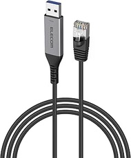 Elecom LD-AL1G30BK USB-C to LAN Cable CAT6 MAC Address Changer 9.8 ft (3 m) Black