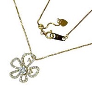 0.25ct Diamond 0.31ct Diamond Necklace, 18K Gold, 4.0g, 45cm, Women's