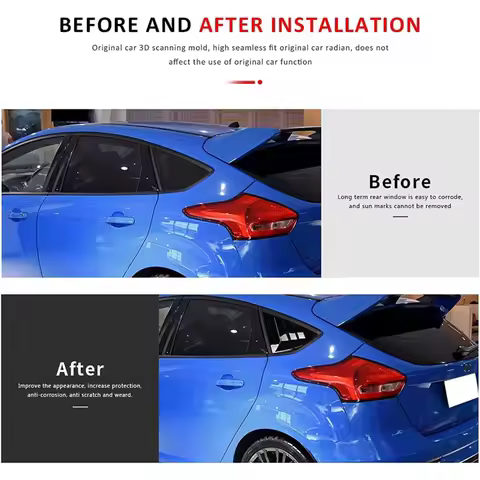 Rear Side Window Louvers For Ford Focus ST RS MK3 Hatchback 2012-2018 Accessories Air Vent Scoop Cov