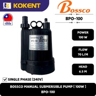 BOSSCO MANUAL SUBMERSIBLE PUMP [ 1" ] [100WATT,50HZ,1PH,240V,6.5M/H,70L/MIN] BPO-100