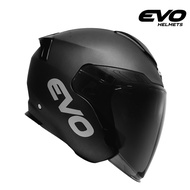EVO RX-7 Matte Black Half Face Dual Visor Helmet