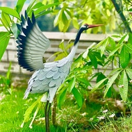 Simulation Iron Art Egret Ornaments Outdoor Pond Park Landscape Animal Bird Crane Iron Art Courtyard