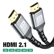 HDMI 8K Cable 8K/60Hz 4K/120Hz HMDI 2.1 48Gbps Ultra High Speed HDR For HDTV Splitter Switcher PS5 Ps4 Projector Vision UHD 7M