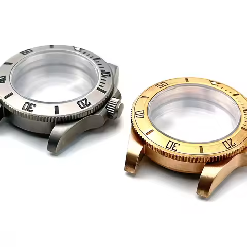 40mm Titanium Watch Case GreenLume Dot Bezel Unidirecional Ratating For Submariner Seiko NH35 Automa