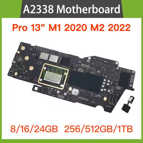 Original Laptop A2338 Motherboard with Touch ID For MacBook Pro Retina 13" M1 A2338 Logic Board 8GB 