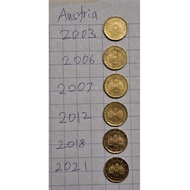 Euro Coin Austria Duit Syiling VF - 20 cents €0.2 - 1 pc only Sekeping Sahaja