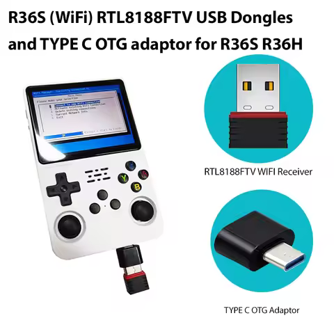 2026 R36S (WiFi) RTL8188FTV USB Dongles and TYPE C OTG adaptor for R36S R36H R36PLUS Retro Gaming co