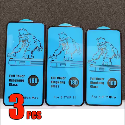 3pcs 18D Airbag Tempered Glass Full Cover 9H Screen Protector Film For iPhone 16 Pro Max 16E 15 Plus