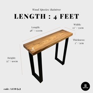 A410. Raintree Solid Wood Console Table / Counter Table / Entryway Table / Kitchen Island - 4ft/ 5ft