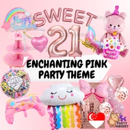 [SG Seller] Pink Balloon Theme for Birthday Party Decoration Sweet 21 Celebration