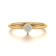 【PurpleMayJewellery】18K白金方形鑽石線戒戒指 婚戒訂製R026