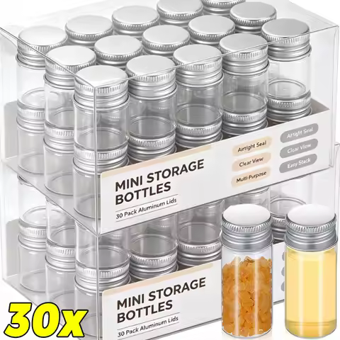 Mini Glass Bottles with Aluminium Cover Spice Jars Powder Jewelry Storage Bottles DIY Craft Party Fa
