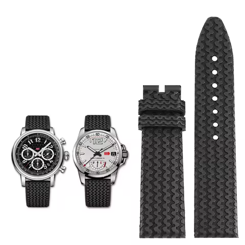 21mm 23mm For Chopard MILLE MIGLIA 168619 Racing Tire Tread Pattern Fluoro rubber Watch Band Strap R