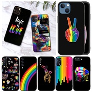 Samsung A12 A22 A32 A52 4G A32 A42 A52 5G Love LGBT Rainbow Soft Black Phone Case