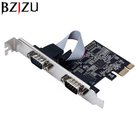 BZIZU PCIe to RS-232 Serial COM Parallel LPT Port Expansion Adapter Card