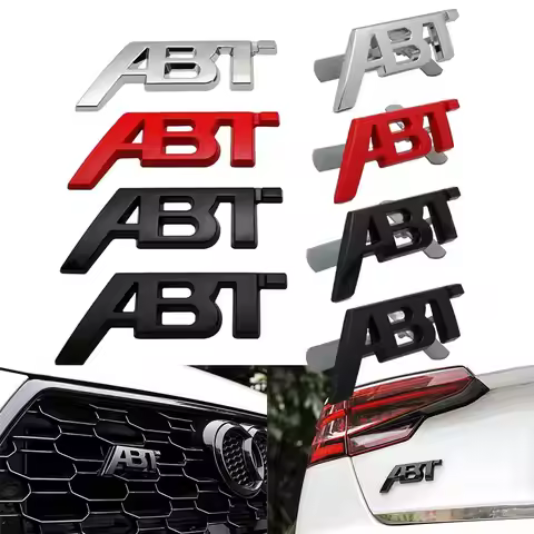 3d Metal Letters ABT Logo Car Rear Trunk Sticker Front Grille Badge Emblem for A3 A4 A5 A7 A7 Q3 Q5 