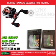 Lynx Bearing Daiwa 10 Smak Red Tune 100H ceramic stainless steel fishing baitcasting spool reel