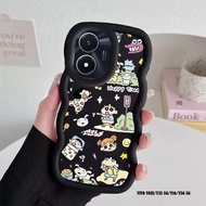 For Vivo Y02S Y56 Y35 5G Y16 Y02 Y02T Y02A Anime (Crayon Shin-chan) Casing Cover New Macaron Candy C