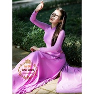 Áo dài trơn tím cà 4 tà - Áo Dài Đan Linh(A650)