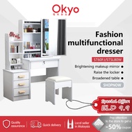 Dressing Table with Mirror Meja Solek Drawer Storage Desk Makeup Table Cosmetic Table Bedroom化妝桌